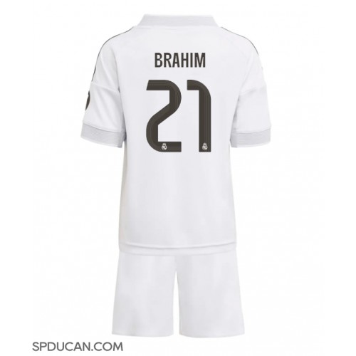 Dječji Nogometni Dres Real Madrid Brahim Diaz #21 Domaci 2025-26 Kratak Rukav (+ Kratke hlače)